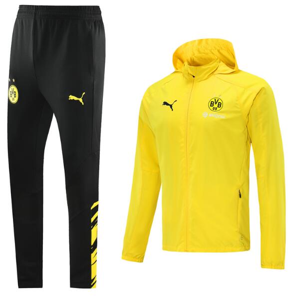 2021/22 Dortmund Yellow Training Kits Hoodie Jacket with Pants